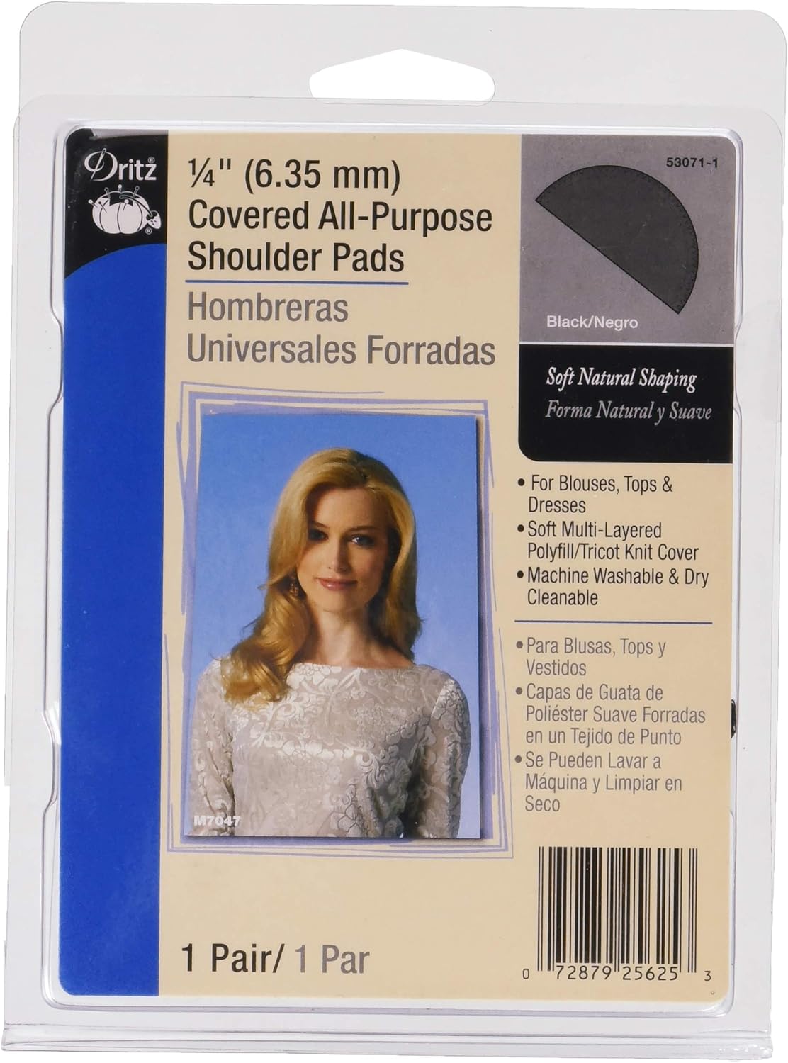 Dritz 53071-1 Shoulder Pads, Covered All-Purpose, 1/4", Black: Arts, Crafts & Sewing