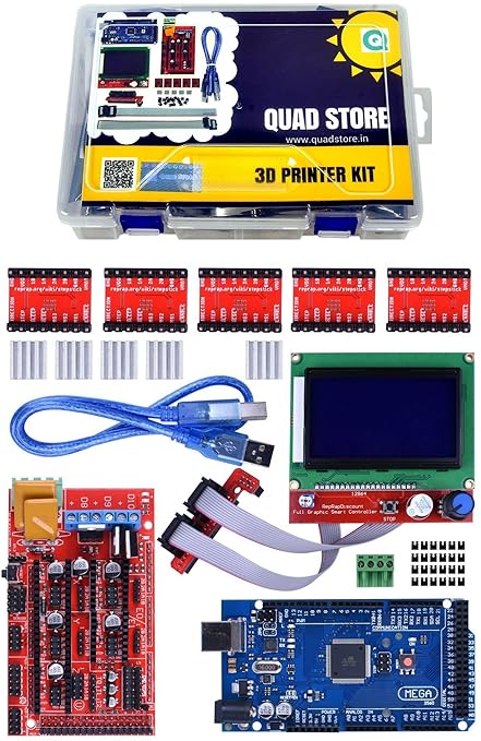 Quad Store Tm 3d Printer Core Parts Kit With Mega 2560 Ramps1 4 Shield A4988 And 12864 Smart Lcd Amazon In Industrial Scientific