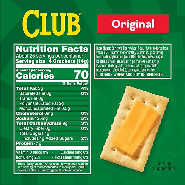 CLUB SNACK STACKS CRACKERS, LUNCH SNACKS, ORIGINAL, 12.5OZ BOX (6 STACKS)