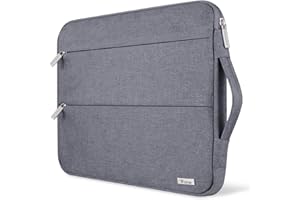 Voova 15 15.6 16 Inch Laptop Sleeve Case with Handle, Waterproof Computer Cover Bag with Pocket Compatible with MacBook Pro 15 16 M1 Pro/Max,15-16 Inch Microsoft Hp Lenovo Acer Asus Chromebook, Grey