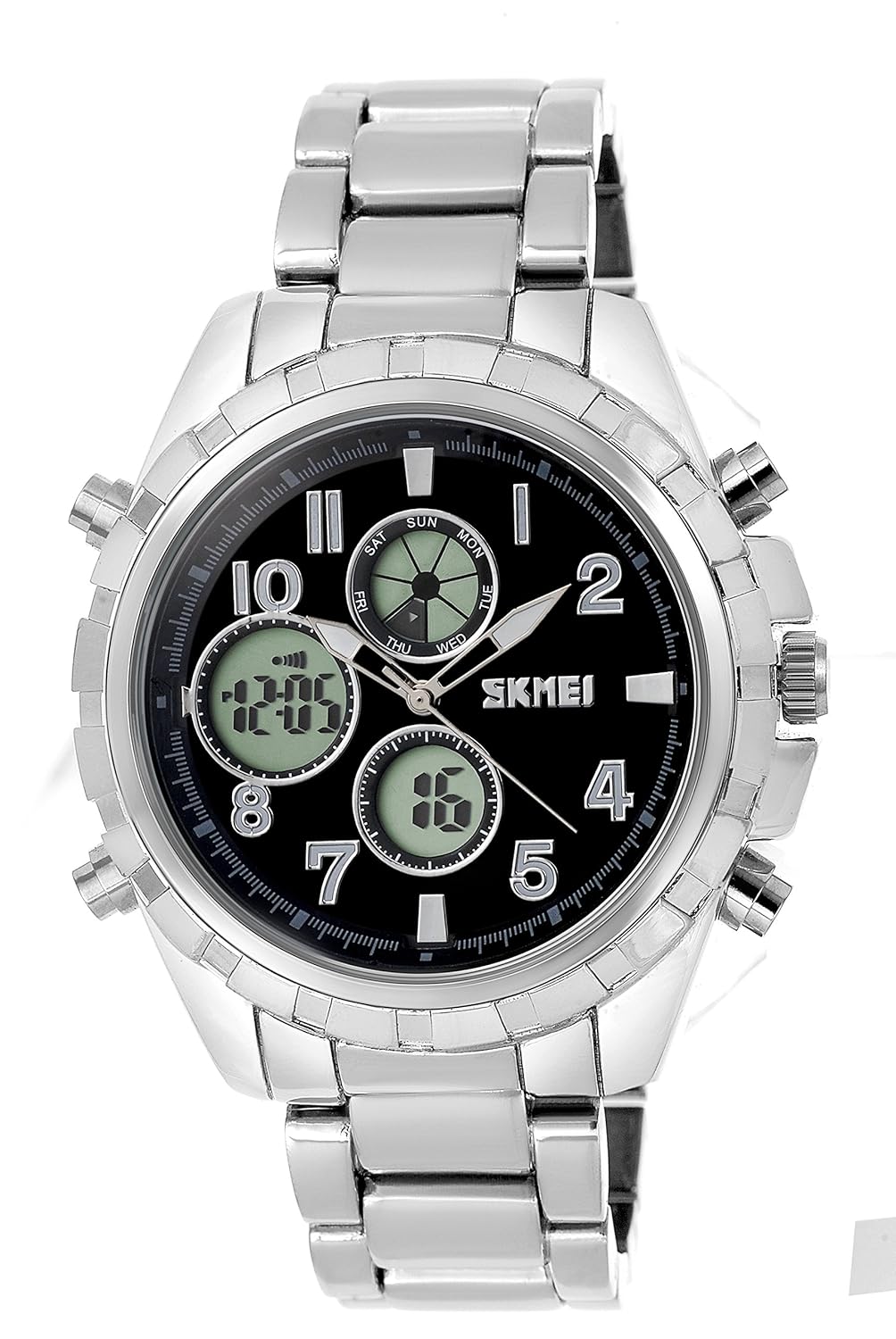 skmei analogue-digital black dial men's watch(sk-06)