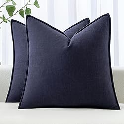 MIULEE Decorative Linen Pillow Covers 20x20 Inch