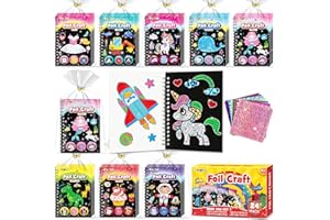 FUNNYB&G Foil Art Party Favors for Kids - 24 Pack Foil Art Goodie Bag Items Loot Bags Fillers, Kids Toys for Birthday Party F