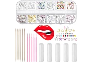 SOSATION 377 Pieces Tooth Gem Kit Tooth Jewelry Kit DIY Fashionable Tooth Artificial Crystal Reflective Tooth for Halloween Christmas Teeth Party Decorations (Cool Style)