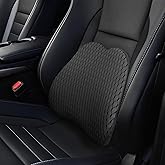 LARROUS Lumbar Support Pillow for Car and Office Chair, Back Support Pillow for Car Seat, Memory Foam Back Cushion for Low Back Support and Pain Relief (Black)