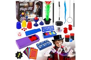 Magic Kit, Magic Tricks Includes Magic Wand and Magician Costume, Exciting Starter Magic Set Gift for Boys Girls Ages 6-12, M