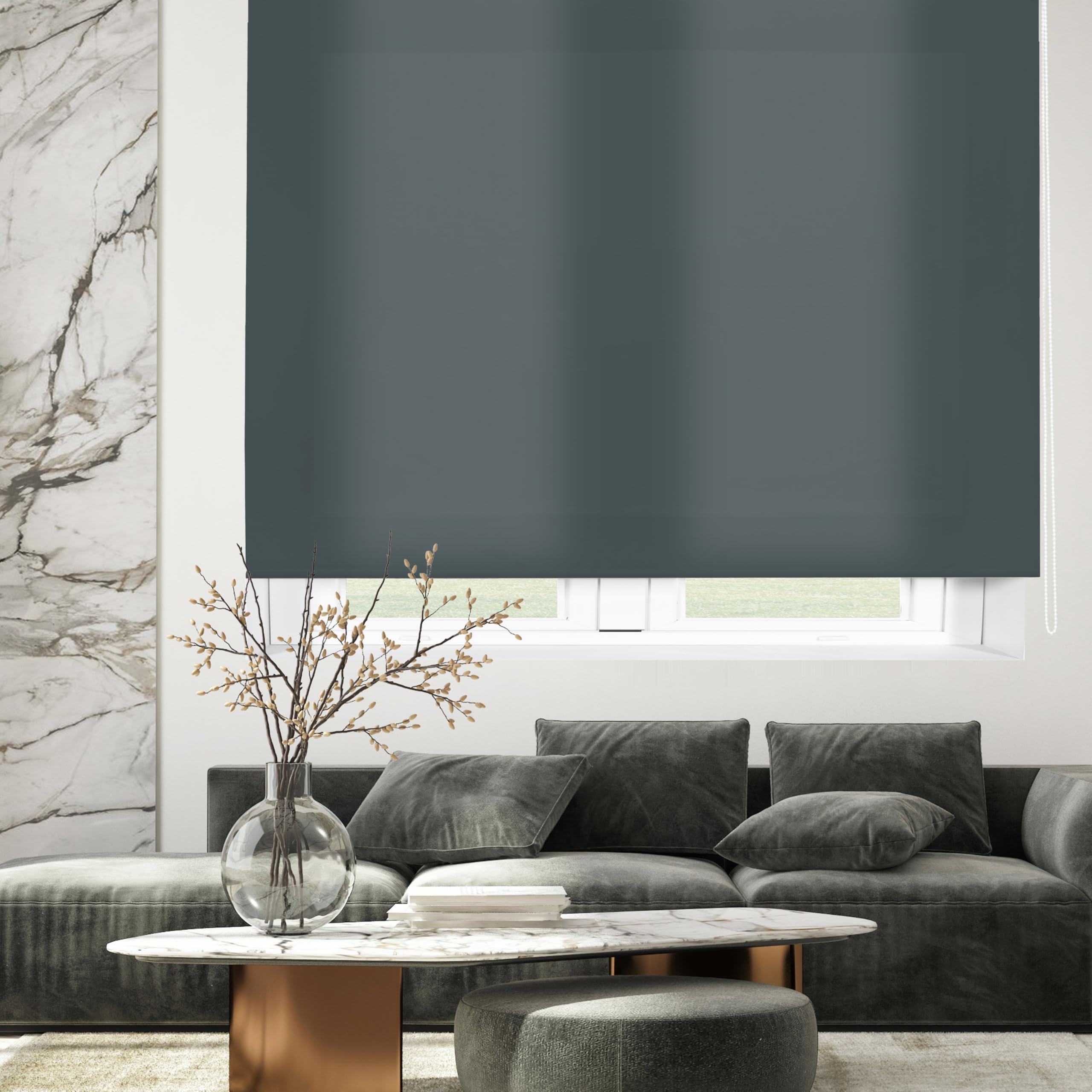 Blindecor Ara - Plain translucent roller blind, pastel grey, 100x175 cm (width x height) — image 1