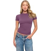 Natural Uniforms Womens Super Soft, Super Stretch Y2K Short Sleeve Baby Tee Crop Top