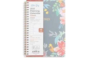 Blue Sky 2025 Weekly and Monthly Planner Calendar, January 2025 - December 2025, 5" x 8", Flexible Frosted Cover, Laminated Tabs, Durable Wirebound, Sophie