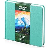 Dispowreath 5.5" x 5.5" Watercolor Sketchbook Journal Square Watercolor Notebook Cold Press 140lb 300gsm Cotton Paper 48 Page