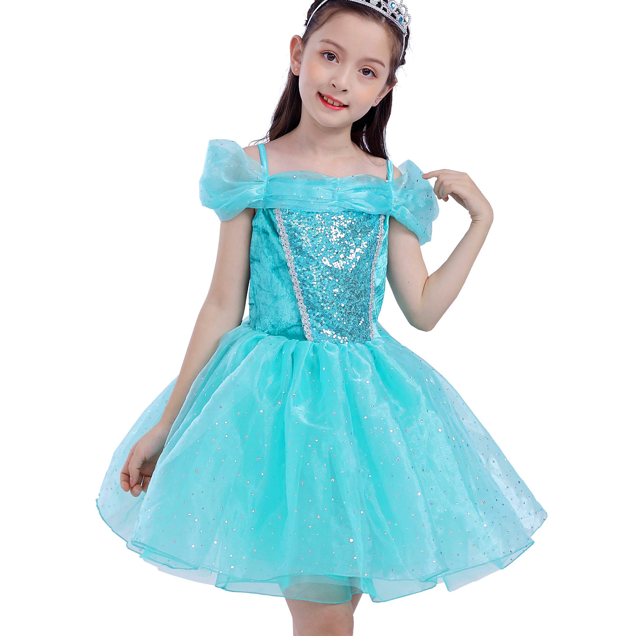 Lito Angels Kids Girls Arabian Princess Jasmine Fancy Dress Up Costumes Birthday Party Outfit Age 3-4 Years Green 200