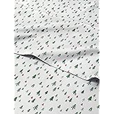Split King Christmas Trees Sheet Set - Holiday Xmas Pattern Bedding Set - Deep Pockets - Snug Fit - 5 Piece - Wrinkle Free - Cozy & Cooling Festive Winter - Holiday Sheets for Women, Men, Kids & Teens