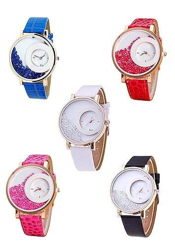 Bollywood Designer Analogue Multicolor Dial Girl's & Women's Watch(Combo Of 5 ) -