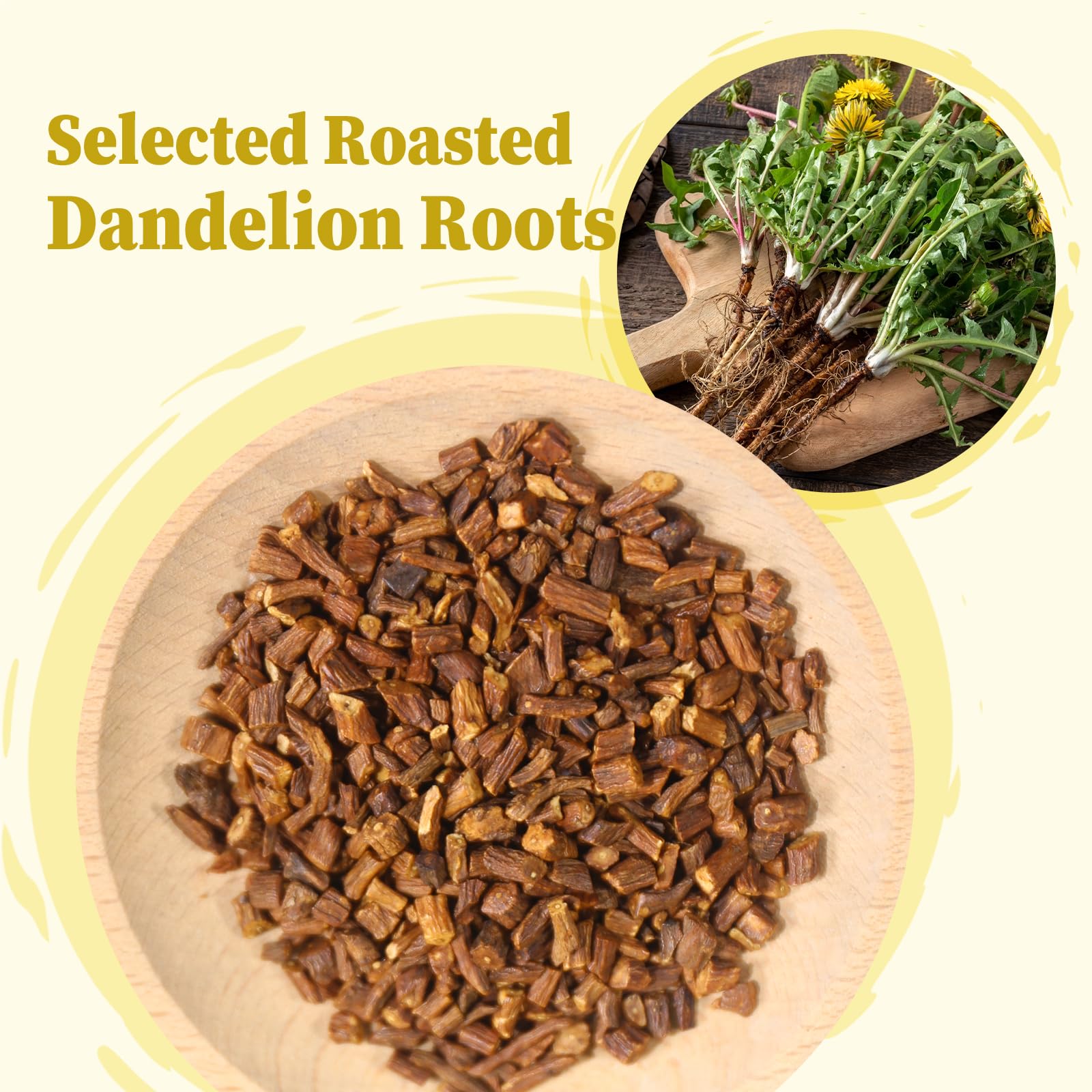 FullChea - Dandelion Root Tea Bags, 40 Teabags, 2.5g/bag - Premium Roasted Dandelion Root - Non-GMO - Caffeine-free - Detox Herbal Tea - Helps Improve Digestion & Immune System