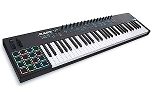 Alesis VI61 - 61 Key USB MIDI Keyboard Controller with 16 Pads, 16 Assignable Knobs, 48 Buttons and 5-Pin MIDI Out Plus Production Software Included,Black