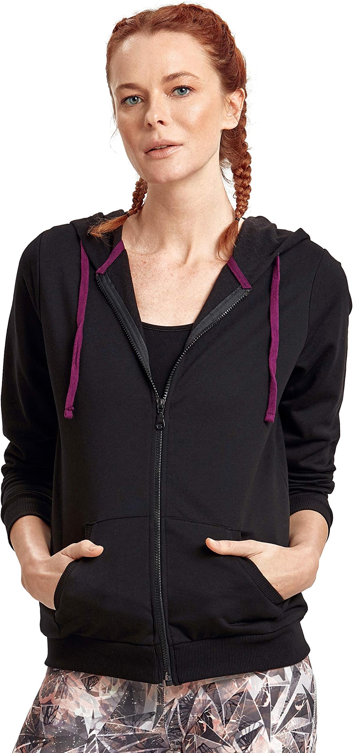 LC WAIKIKI Women's Black Sports Hoodie Jacket Sweatshirt
