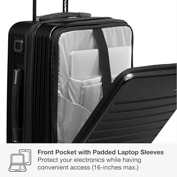 TRAVELER’S CHOICE MYKEL DUAL OPENING POLYCARBONATE HARDSIDE SUITCASE WITH SLEEVE AND ERGONOMIC HANDLE