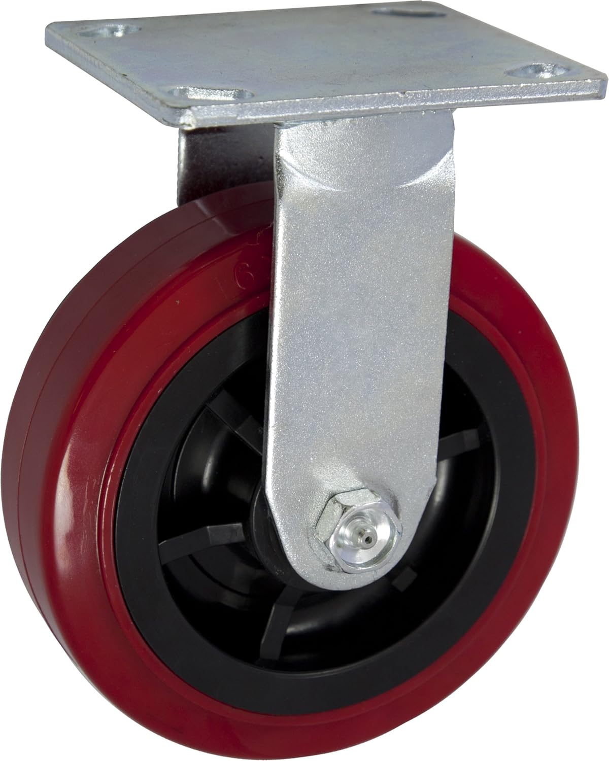 6" X 2" Heavy Duty Caster Set of 4-2 Swivel Casters and 2 Rigid Casters - 3600 lbs Per Set of 4 - (4 Pack) - Dark red Polyurethane on Black Polyolefin Core - CasterHQ Brand Casters: Industrial & Scientific
