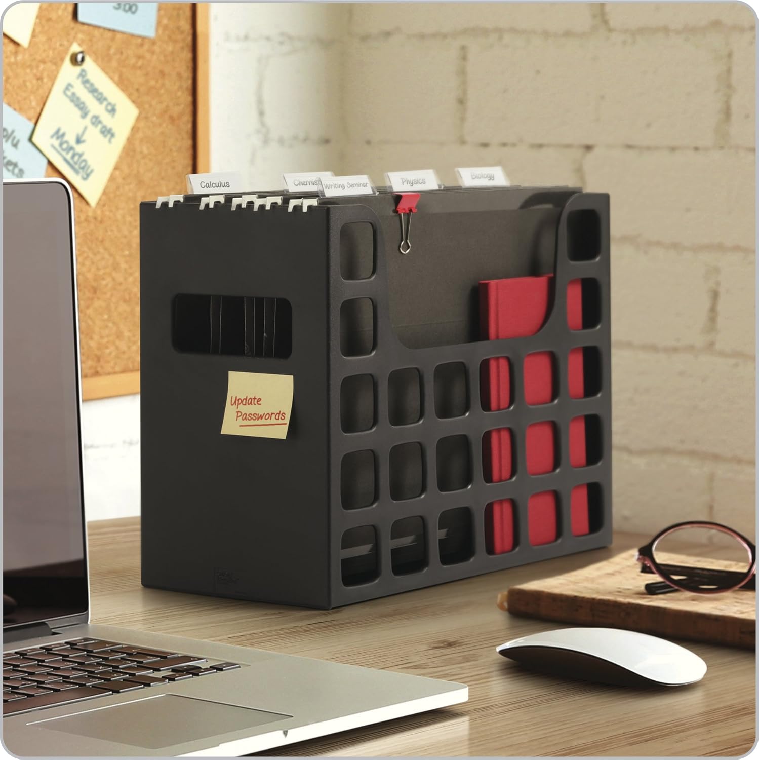 Pendaflex Portable Desktop File, Side Handles, Hanging File Folders, Tabs & Inserts, Letter Size, 9-1/2 x 12-3/16 x 6 Inches, Black (23013) : Hanging File Folders : Office Products