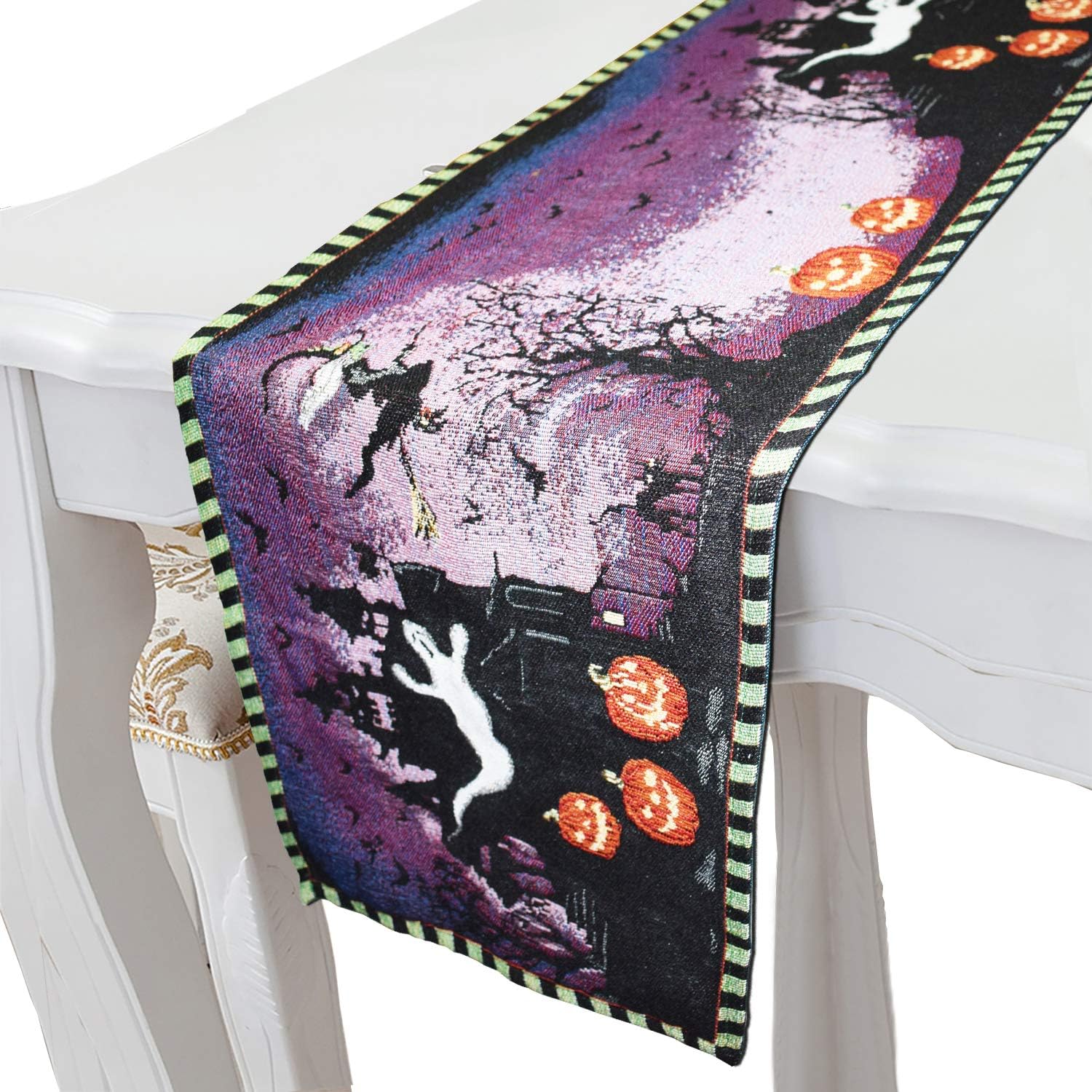 Halloween Table Runner Decoration, Pumpkins and Ghost