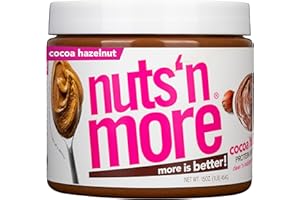 NUTS 'N MORE Nuts ‘N More Cocoa Hazelnut Butter Spread - High Protein, Low Carb, Low Sugar, Gluten Free, Non-GMO, All-Natural Keto Nut Butter Snack (15oz Jar)
