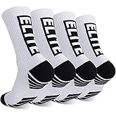 Dingcooler Men Basketball Socks 4/8 Pairs, Soft Breathable Cushion Athletic Crew Socks for Men Boys