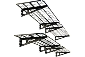 ZOFFYFABRIZIO 4-Pack 2x4ft Garage Wall Shelving, 4 Shelf Total 16 ft(L) Garage Shelving Wall Mounted, Heavy-Duty Storage Shelves, Perfect for Holding Storage Bins, Sporting Goods, Tools, and More Space-Saving