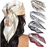 AWAYTR 23” Satin Bandanas for Women Head Scarf Like Silk Scarf for Hair Scarf Satin Neck Scarf Silk Hair Bandana Headscarf