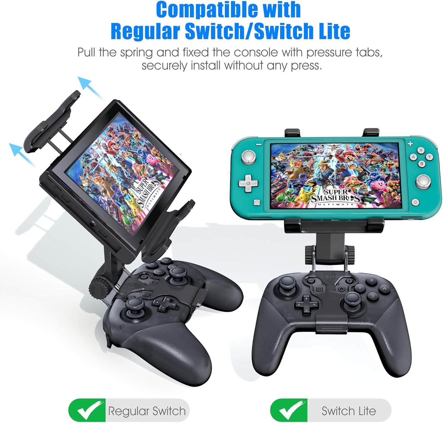 OIVO Switch Pro Controller Clip Mount for Nintendo Switch/Switch Lite, Clip Clamp Holder Mount for Nintendo Switch Pro Controller - Adjustable Stand Included (2 in 1): Electronics