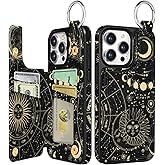 Shorogyt Compatible with iPhone 13 Pro Max Wallet Case with Card Holder - Designer Constellation Pattern Kickstand Magnetic Clasp Back Flip Folio Leather Phone Covers for Women Men Girls