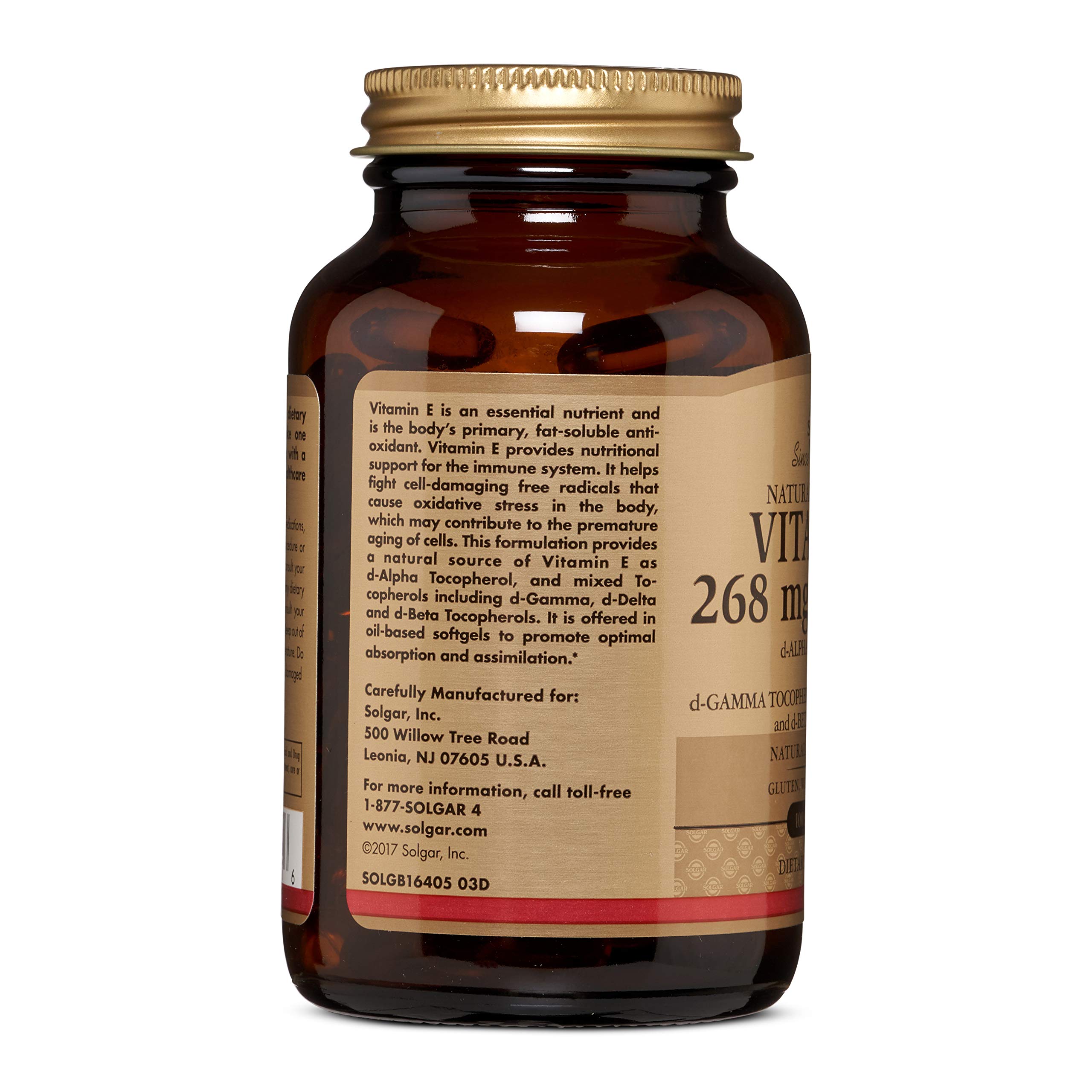 Solgar Vitamin E 268 MG (400 IU) Mixed Softgels, 100 Count (Pack of 1
