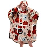 Moinlizy Blanket Hoodie Oversized Wearable Hooded Blanket for Adult Women and Men with Pocket Thick Sherpa Hoodie