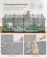 SONGMICS Pet Playpen with Floor 143x73x46 cm Grey LPC002G01 view 7