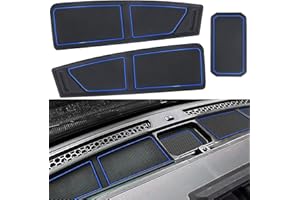 LOCOY Dash Cover Tray for Ford Bronco Accessories 2021-2023 2024 2025, Dashboard Compartments Mat, Anti-Slip Silicone Insert, Anti Dust Interior Dash Pad Liner for Bronco 2/4-Door (3pcs, Blue Trim)