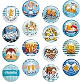 48PCS Oktoberfest Buttons Pins Bavarian Badges - Beer Festivities Event Party Favors Supplies Decorations