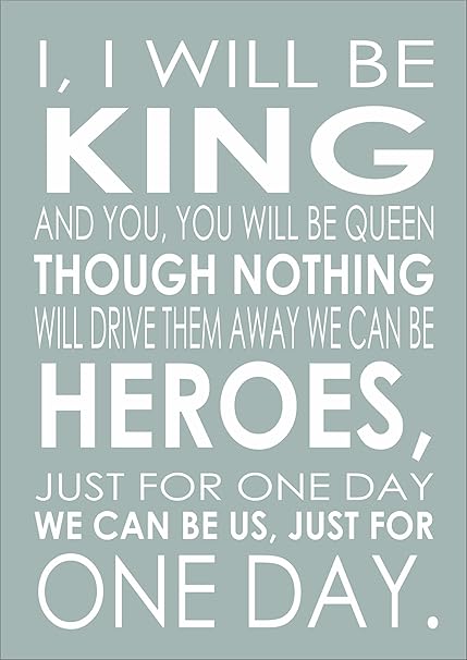 Lana S Art Personalised Prints Heros David Bowie Lyrics Print