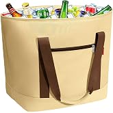 LHZ.K Jumbo Insulated Cooler Bag - Beautiful Soft Insulated Tote Bag | Leakproof, Waterproof, Collapsible, Zipper &amp; Handles, For Groceries, Shopping, Picnic, Camping, Beach &amp; Travel