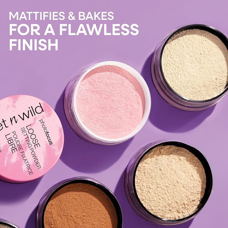 Photo Focus Loose Setting Powder, Cipria Fissante Leggera per Opacizzare, Assorbire Sebo in Eccesso e Fissare il Make-up con Finish Naturale e Setoso, Tonalità Banana, 20g