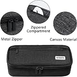 WEMATE Large Pencil Case Canvas 5 Compartments 9x4.3x2.4in Black view 3