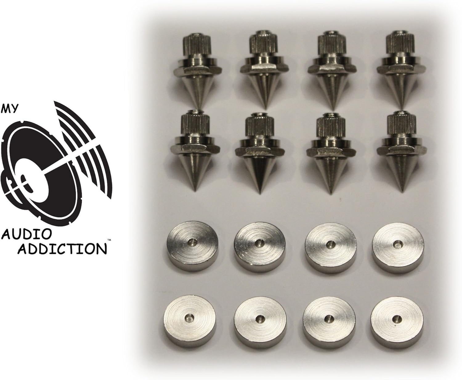 Nickel Speaker Spike With Floor Discs Stand Foot Cone