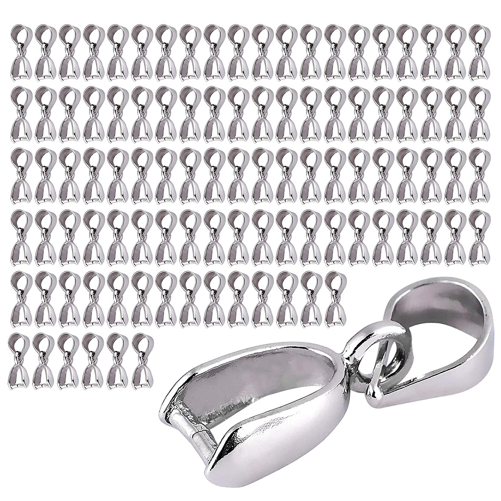 Xinlie Pendant Clip Bails, Stirrup Shaped Pendant Type Clasp Pinch Bails Pendant Findings Clip Clasp for Jewellery Making or Jewellery Making, Copper