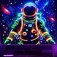 Apdidl Blacklight Posters Tapestry Space Astronaut Tapestries for Bedroom, Black Light Posters Cool Space Galaxy Wall Hanging, UV Reactive Art Aesthetic Decor Tapestry for Living Room Dorm (51"X60")