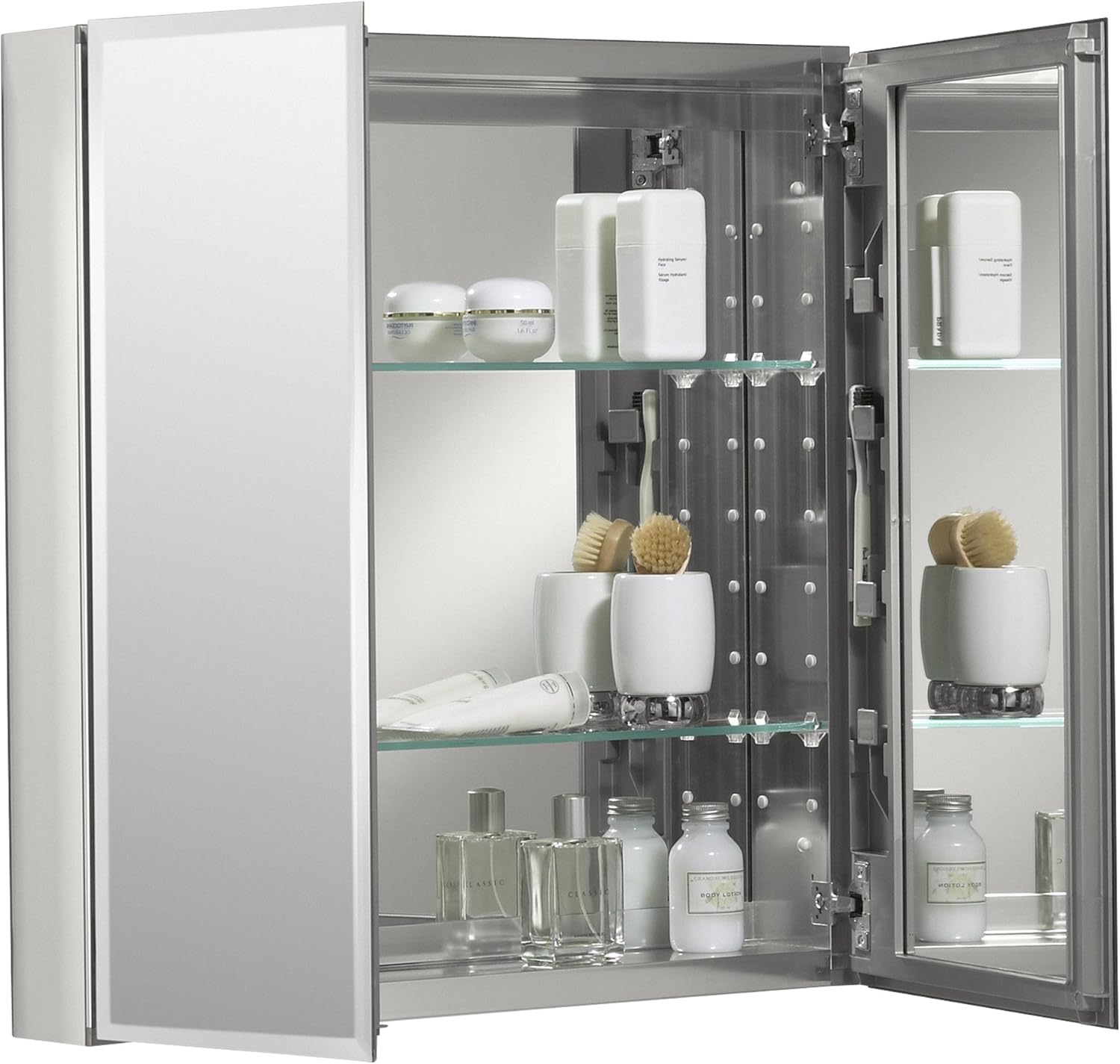 Amazon Com Kohler K Cb Clc2526fs Frameless 25 Inch X 26 Inch Aluminum Bathroom Medicine Cabinet Recess Or Surface Mount Home Improvement