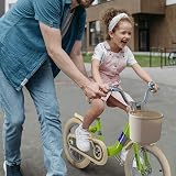SIMEIQI Kids Bike 14 Inch Girls with Stabilisers Kickstand Handbrake Basket Bell view 8