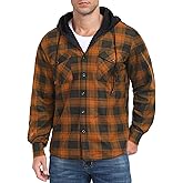 Askdeer Men's Flannel Fleece Jacket Sherpa Lined Winter Plaid Shirts Jacket Long Sleeve Thermal Coat With Pockets