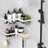 KEGII Corner Shower Caddy White Stainless Steel Corner Shelf Organiser view 2