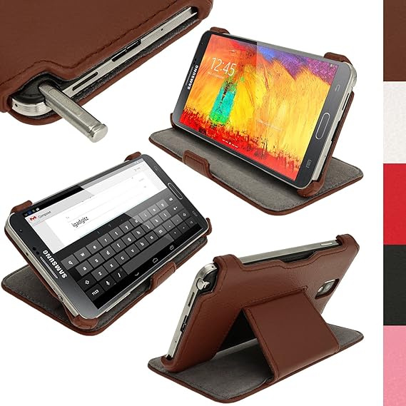 Amazon Com Igadgitz Brown Pu Leather Flip Case Cover Holder For