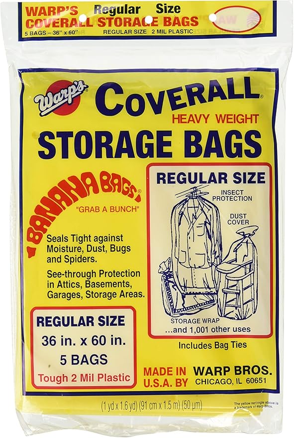 Warp Brothers CB-36 Banana Bag, 5-36"x60" Regular Storage Bags: Amazon