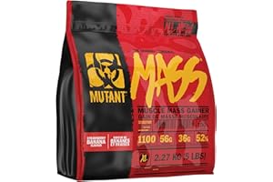 MUTANT MASS Weight Gainer Protein Powder with a Whey Isolate, Concentrate, and Casein Protein Blend, For High-Calorie Workout Shakes, Smoothies and Drinks, (2.27 Kg), Strawberry Banana