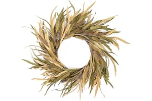 YNYLCHMX 18" Fall Wreaths for Front Door, Artificial Autumn Wreath, Fall Door Wreath with Foliage for Home Porch Window Wall Farmhouse Decor, Indoor Outdoor, Holiday Decor